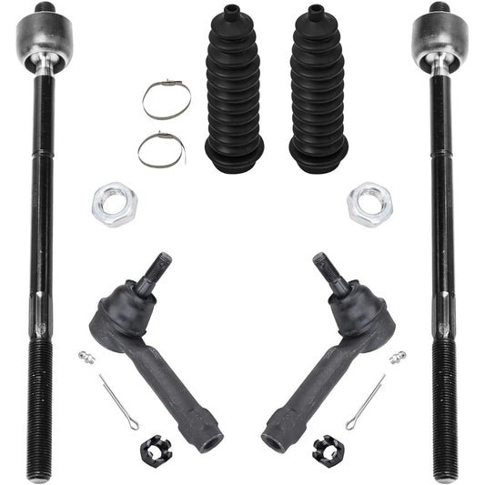 Detroit AXLE - 6 Piece Front inner, Outer Thai Rod End and Rack Boots For replacement 2002 2002 2003 2005 2005 2006 2006 2006 DODGE TOWN & COUNTRY VOYAGER CARAVAN GRAND CARAVAN Minivan
