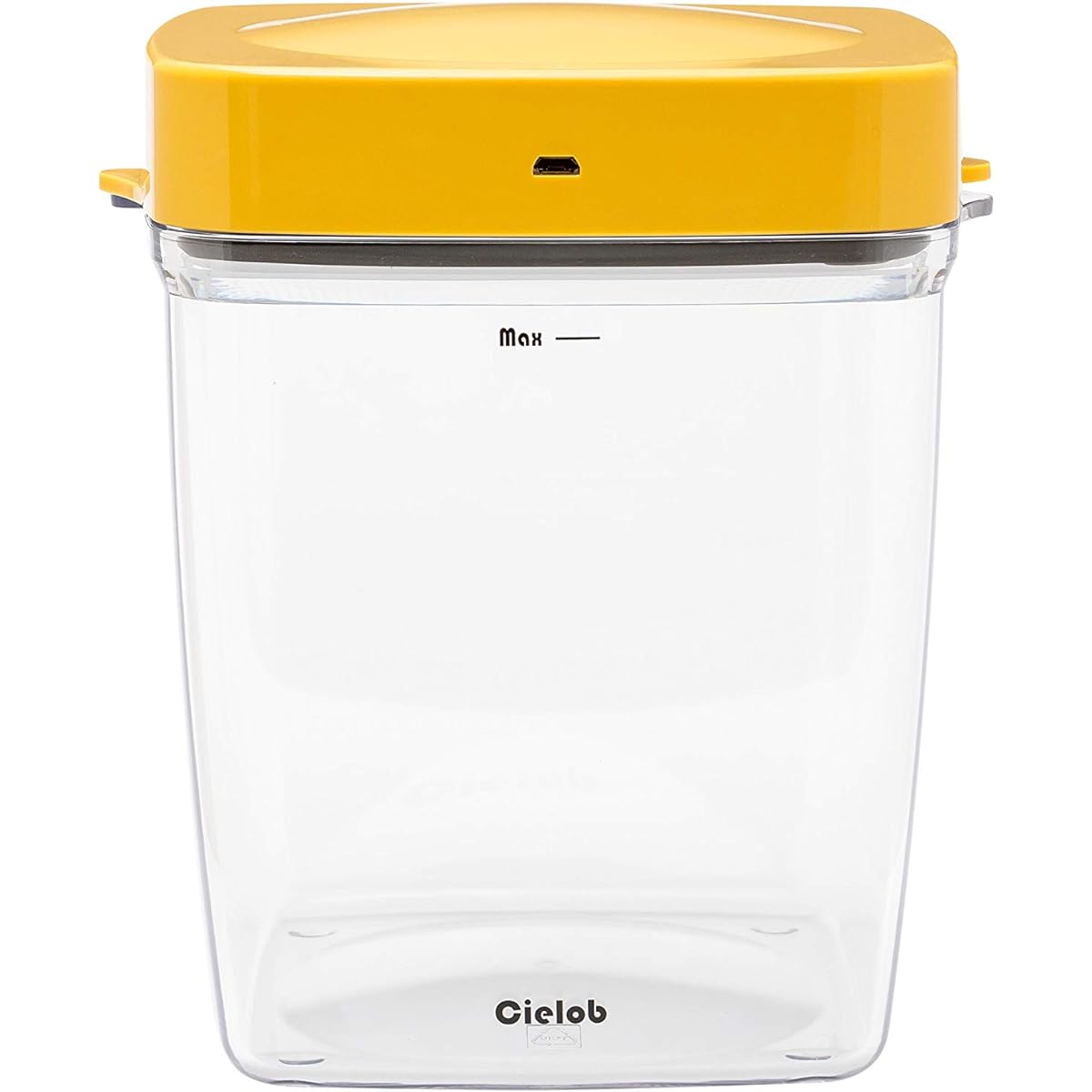 Cielob Automatic Vacuum Canister Square Type Food Storage Container ((2.5L: Yellow))