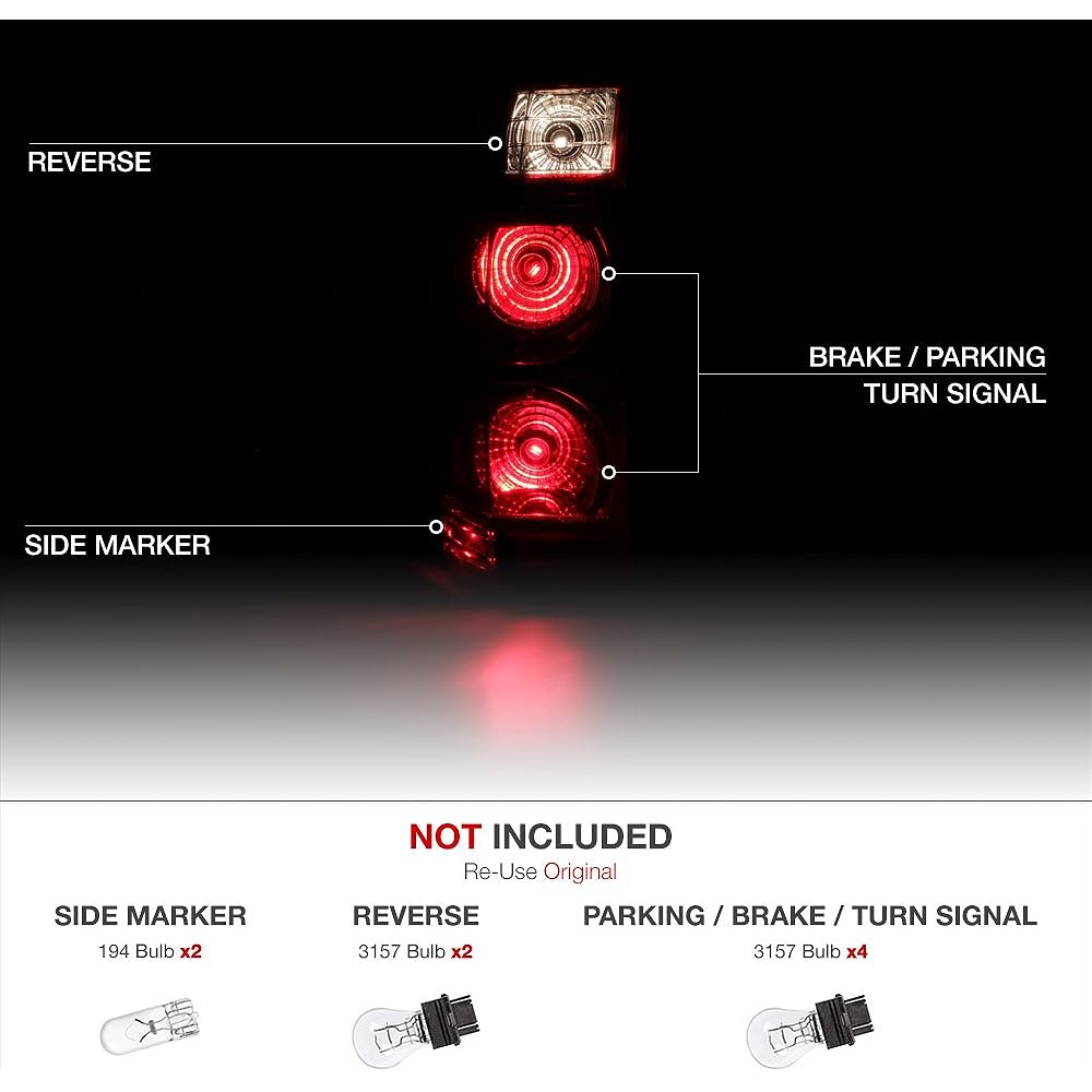 VIPMOTOZ Smoke Red Lens OE Style Tail Tail Light Lamp Azembris 2006-2010 Jeep Commander, driver's seat & passenger seat side