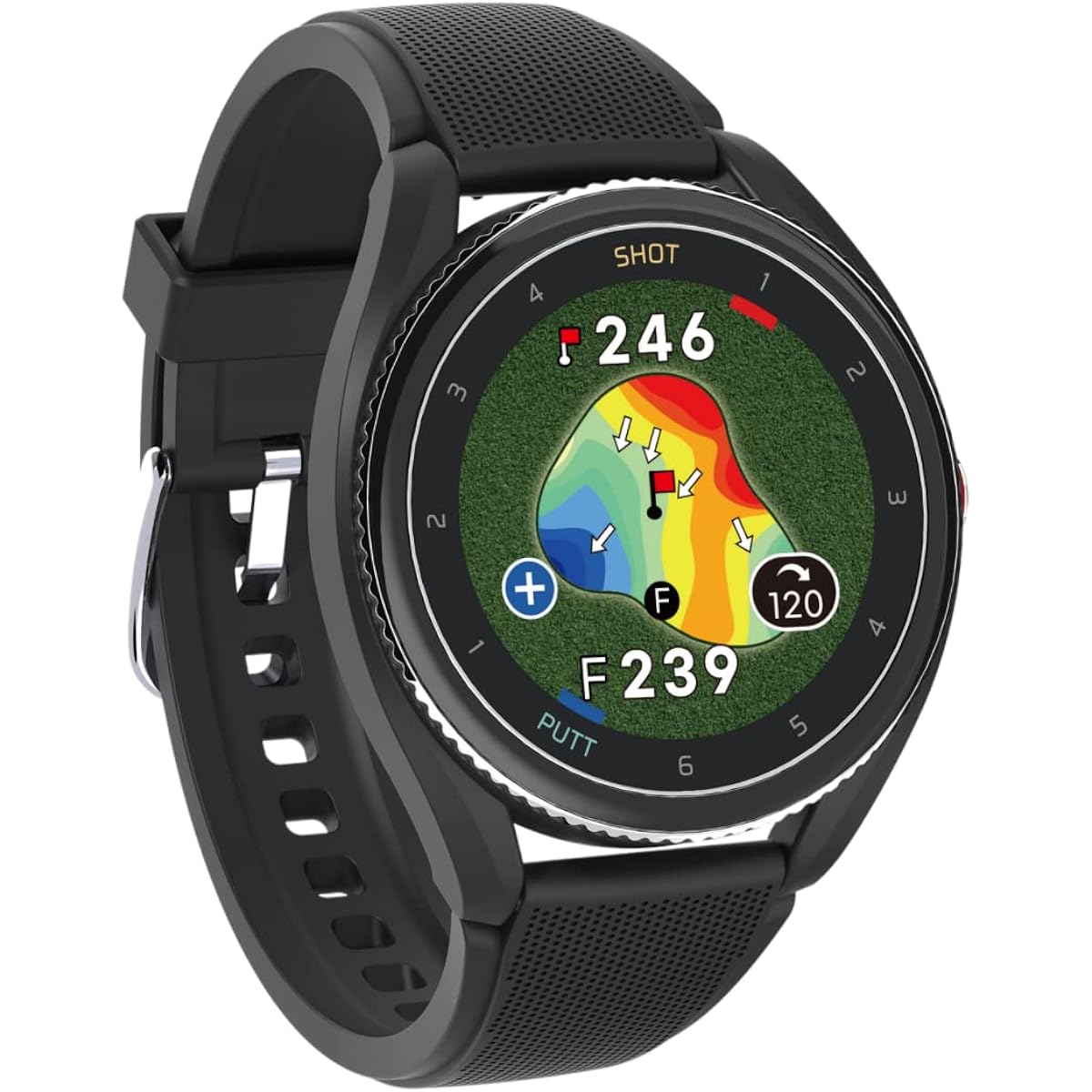 [Voice Caddy] Voice Caddie T9 Black Clock Golf Navigation Tempo Practice Mode Shot & Putt Automatic Recognition Height Difference Distance Display 3-Point Distance Display Green Undulation Function