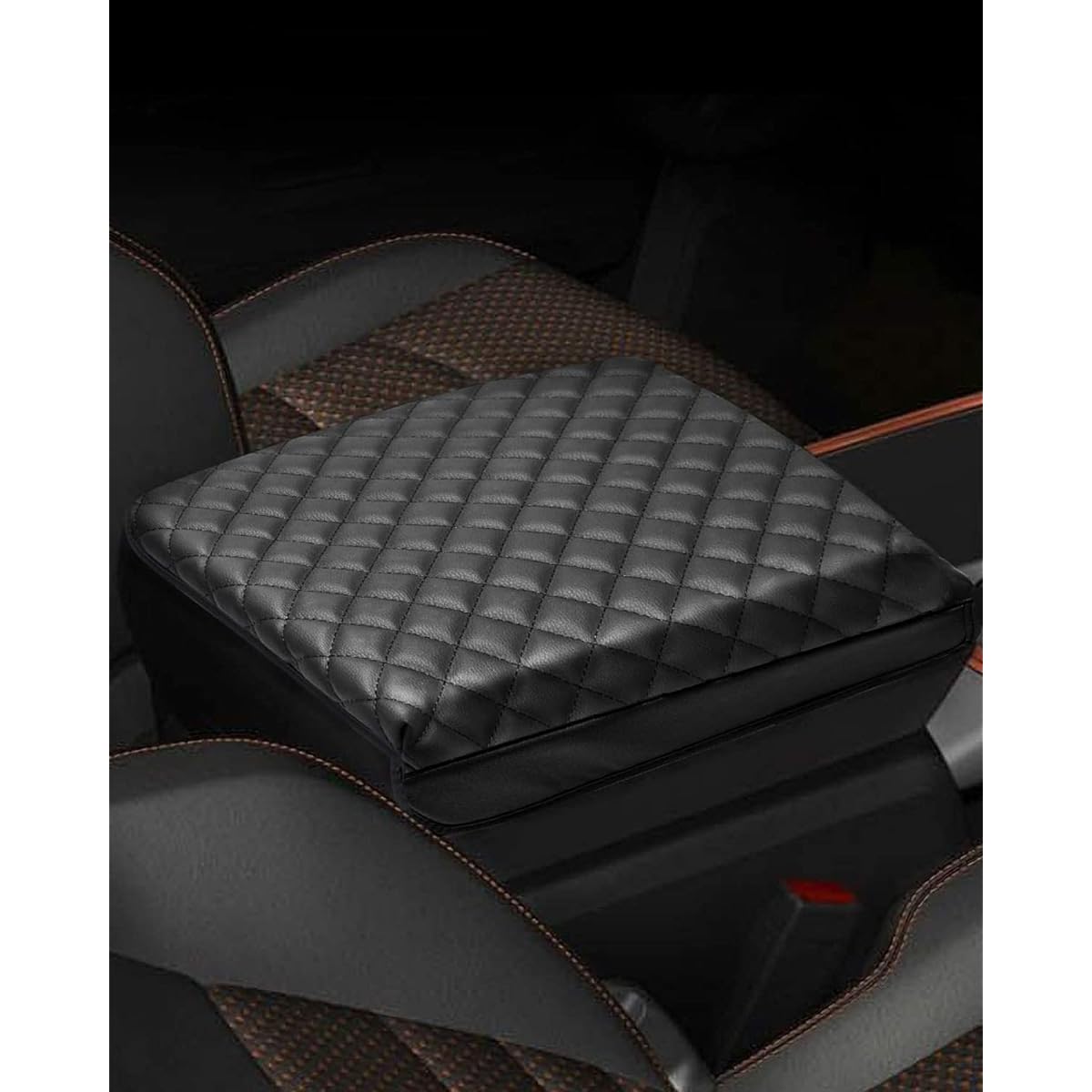 ISSYAUTO Center Console Cover 2009-2018 RAM Arm Rest Cover Cushion Leather Console Armed Protector Pad