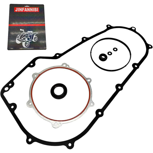 Clutch Primary Cover Gasket Seal Kit Compatible with Harley-Davidson Dyna FXD FLSTF FXST Softail Fatboy 2006-2017