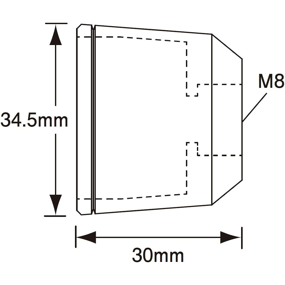 POSH Motorcycle Supplies Middle Weight Bar End Outer Only M8 Type Black 032879-06-10