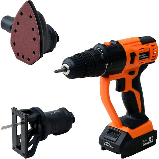 [Smile] Cordless Combo Tool Basic 18V (Drill Driver/Sander/Jigsaw) Bits 11 Types/Flexible Driver/Sander Paper 10 Sheets Multi Tool SE0003-02 [Manufacturer's Warranty 1 Year]