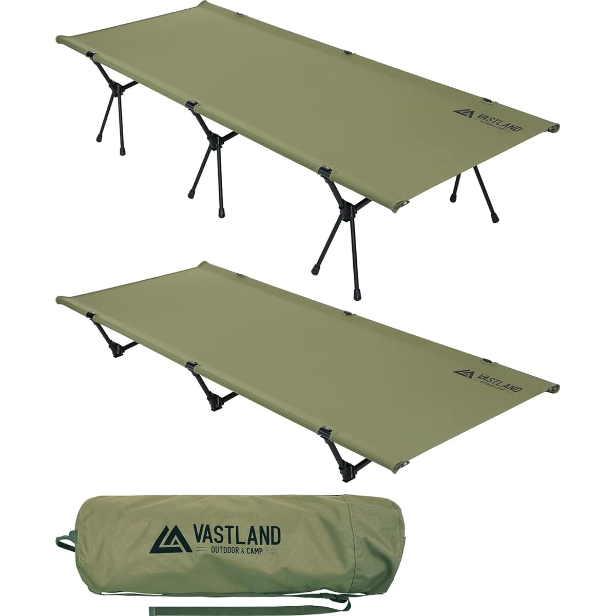 VASTLAND 2WAY camp cot wide type width 75cm load capacity 110kg easy assembly