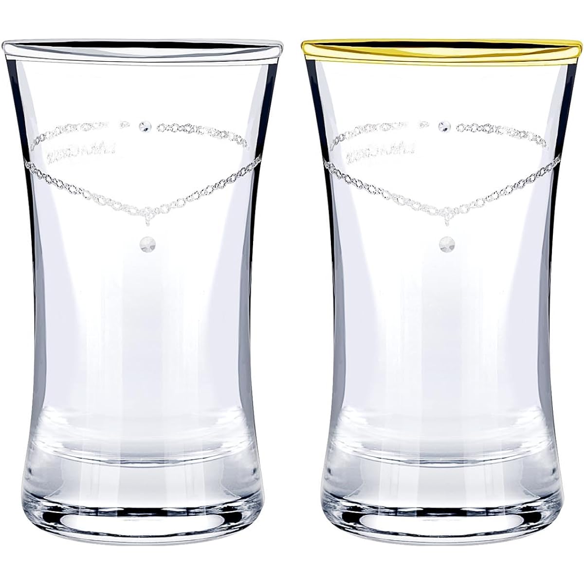 [Lara Christie] Ochoco Set Liquor Glass Shot Glass Pair Glass Gift Platinum Gold Edge Wrap 90ml lh-84-0005p