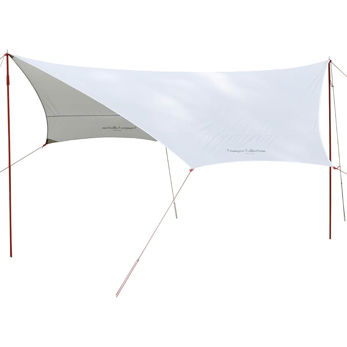 [Campers Collection Yamazen] Tarp Camping Outdoor Easy Setup Pole and Rope Included UV Hexagon Tarp RXG-2UV (Classic Beige/Neo Beige)
