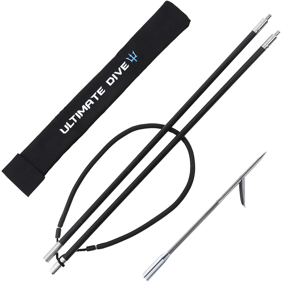 Ultimate Dive Fish Throat Harpoon Set 150cm (Carbon Pole / 2 Pieces / Single Harpoon Tip Feather) Lightweight and Firing Speed Captures prey with large barb (rust-proofing/durable) Harpoon Spearfishing Ultimate Dive