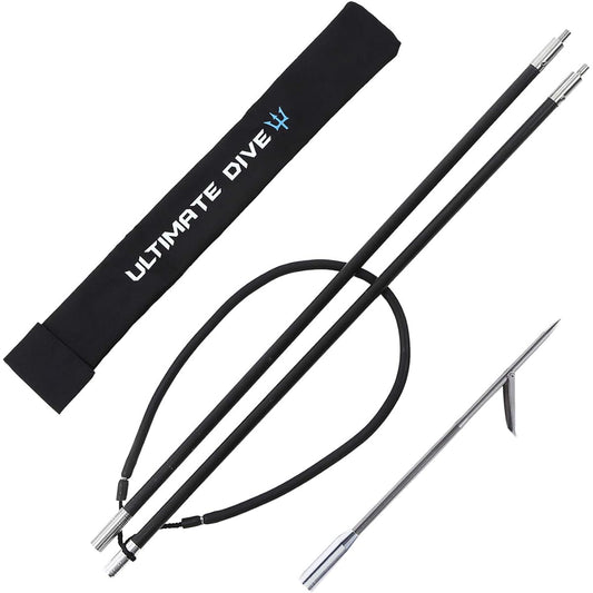 Ultimate Dive Fish Throat Harpoon Set 150cm (Carbon Pole / 2 Pieces / Single Harpoon Tip Feather) Lightweight and Firing Speed Captures prey with large barb (rust-proofing/durable) Harpoon Spearfishing Ultimate Dive
