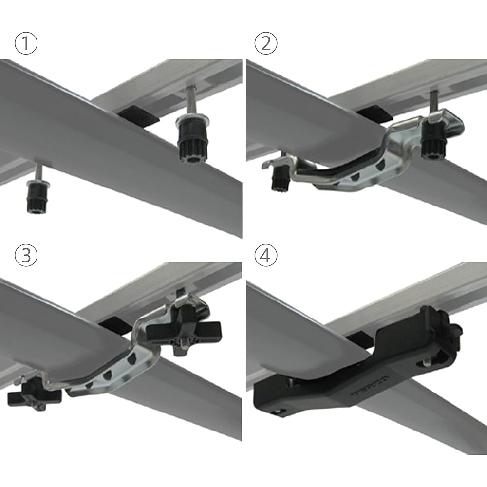 Terzo Terzo (by PIAA) Roof box option 4 pieces Mounting multi-clamp Black Compatible with wide bar for car manufacturer genuine carrier EA200