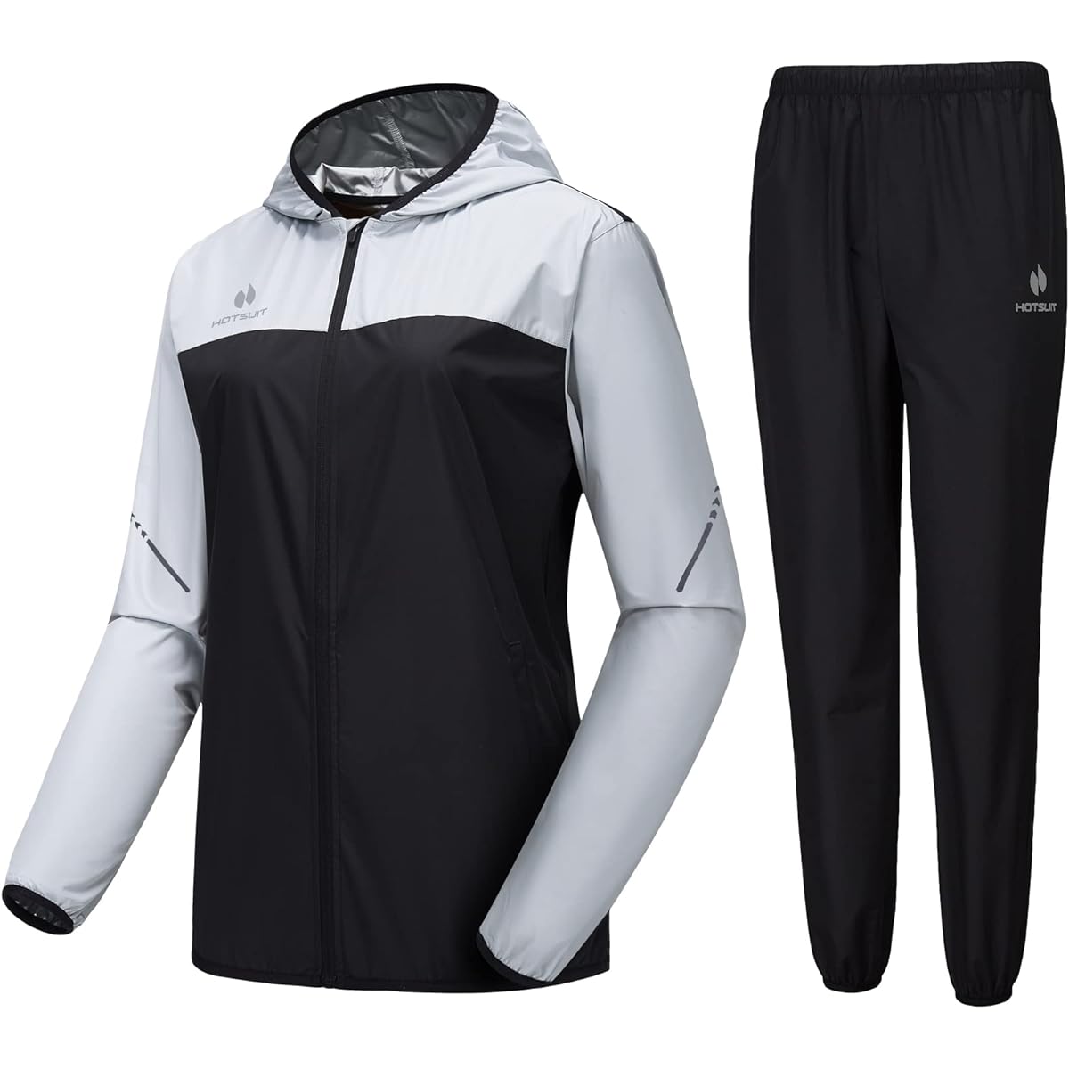 [HOTSUIT] Women's sauna suit, stylish, diet, sweating effect! Large size, windproof, waterproof, washable, heavy sweating, weight loss wear, daily training wear, running wear, gym