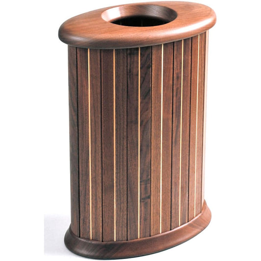 Asahikawa Furniture Sasaki Industrial Arts Natural Wood Wastebasket Oval L Walnut TB-OV-L-W