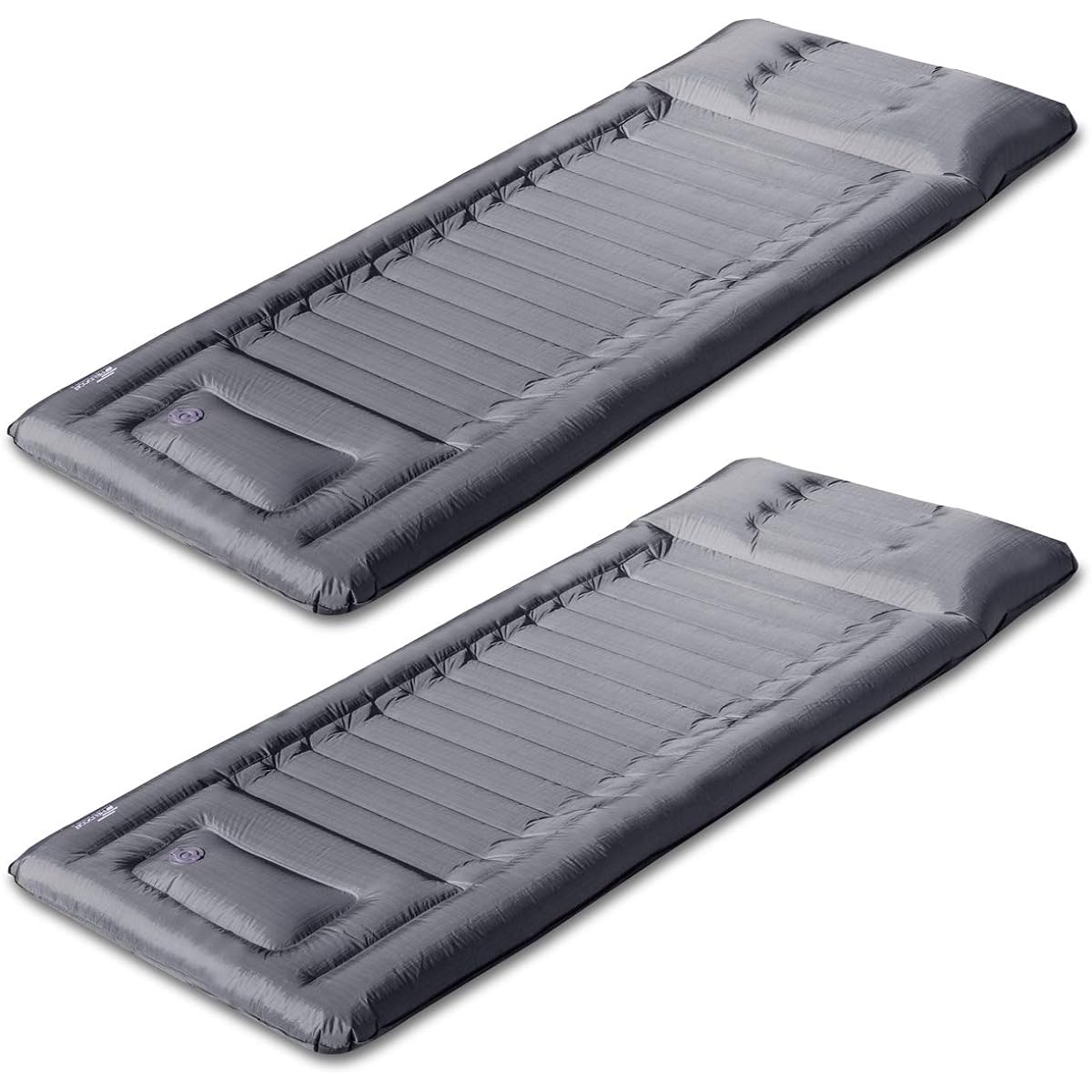 FIELDOOR Compact Air Mat with Pillow, Equipped with Pump, Compact Storage, Ripstop Fabric, Double Valve, Camping, Outdoor