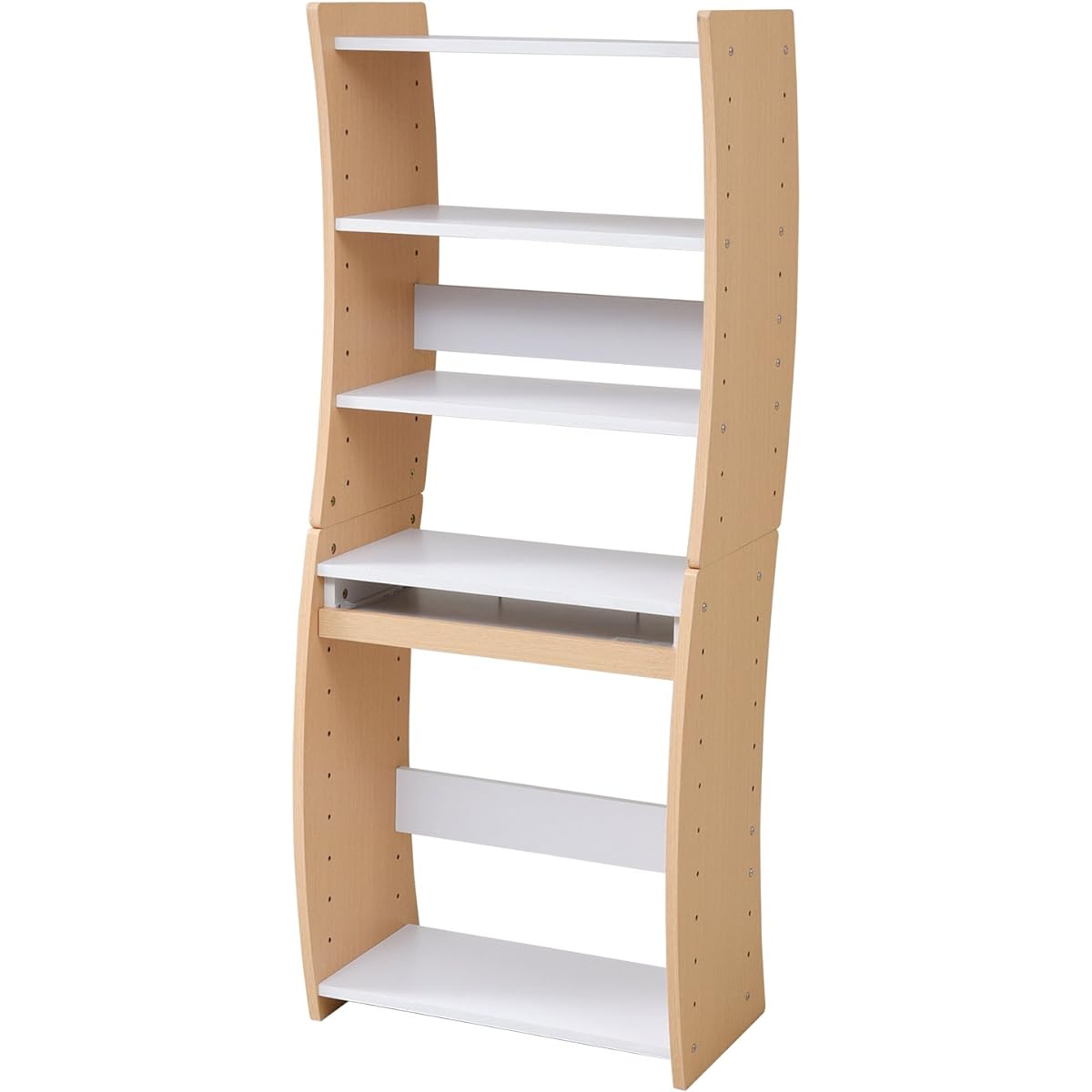 JK Plan Computer Desk Streamlined Stylish 4 WAY PC Desk White Natural FWD-0208-WHNA
