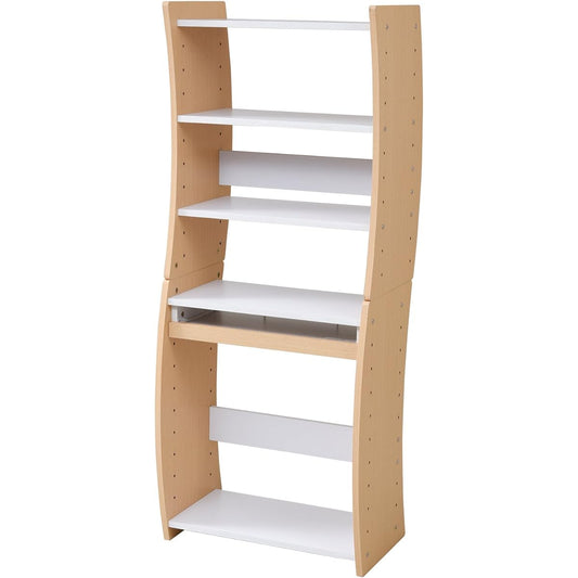 JK Plan Computer Desk Streamlined Stylish 4 WAY PC Desk White Natural FWD-0208-WHNA