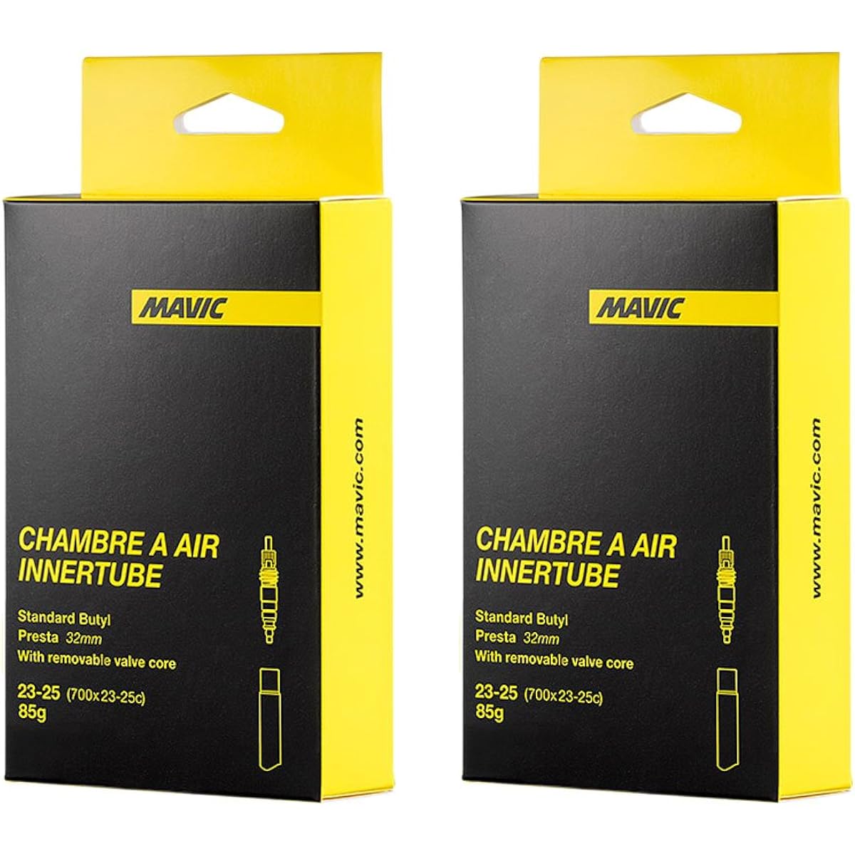 MAVIC Road Inner Tube 700 x 23/25c Removable Valve (Presta 32mm) Set of 2 [Parallel Import]