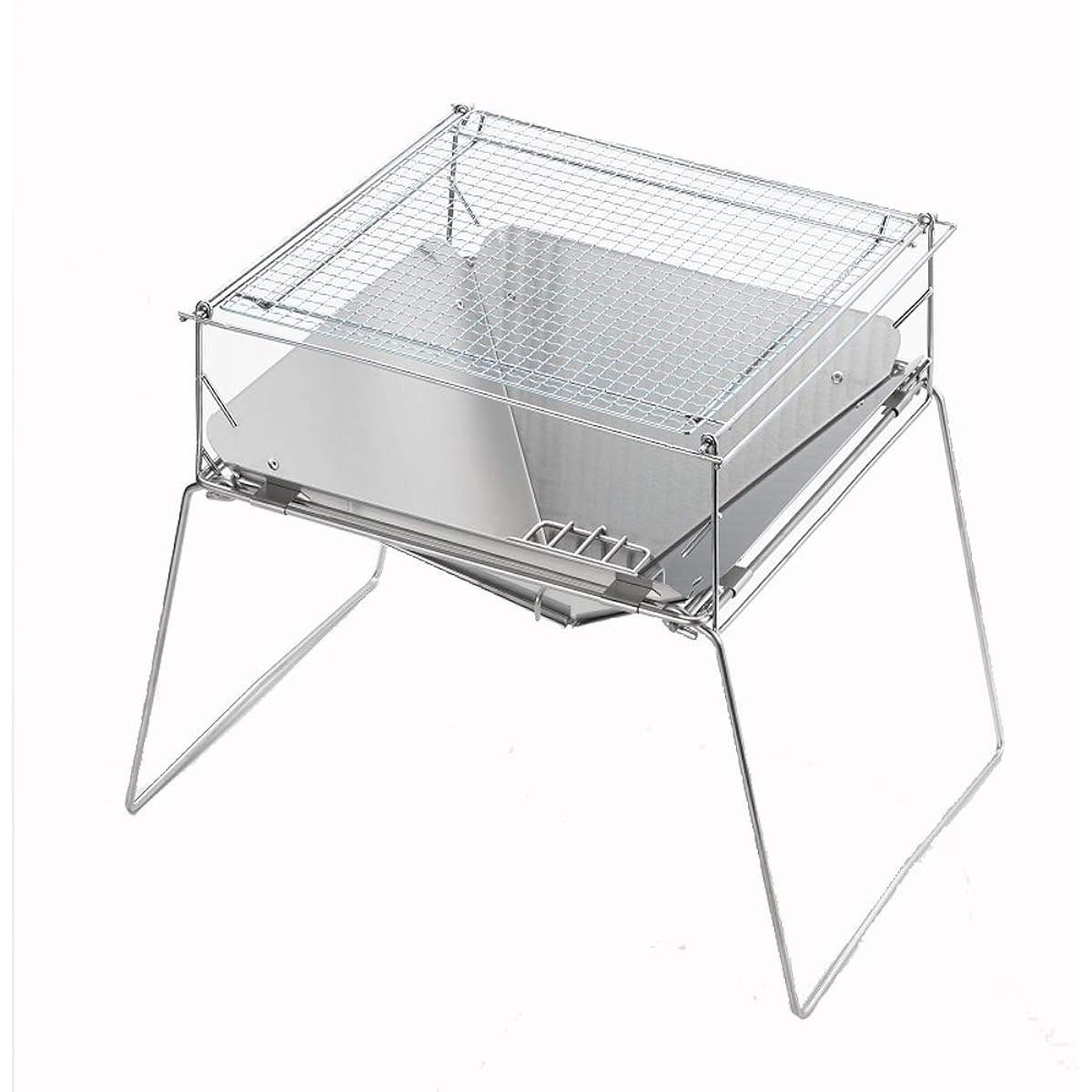 Stainless Steel Bonfire Grill Set Tsubame Sanjo Compact Foldable