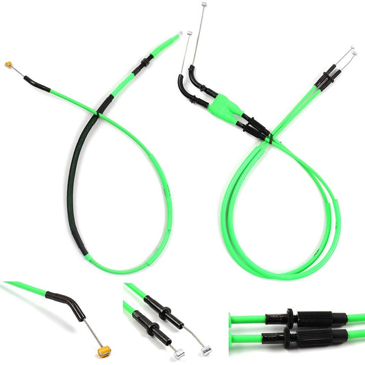 Arashi Throttle Cable and Clutch Cable Compatible with Kawasaki NINJA ZX6R ZX-6R 2009-2016 Motorcycle Replacement Accessories Green