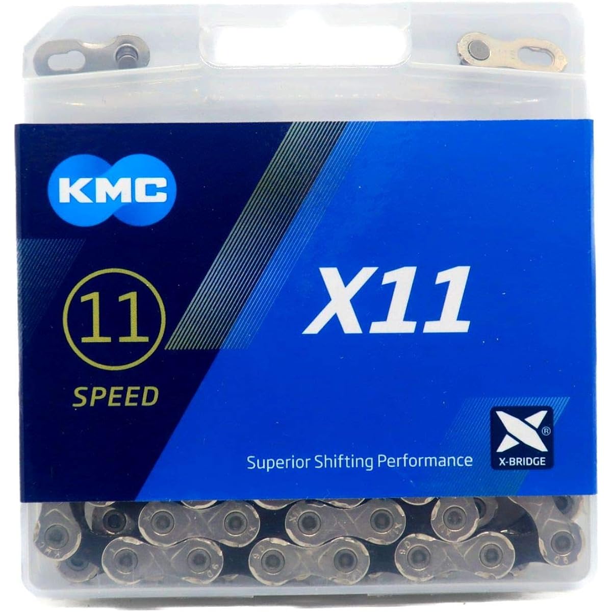 KMC X11 Chain 11 Speed/11s/11 Speed KMC (118 LINK, Silver/Black) [Parallel Import]