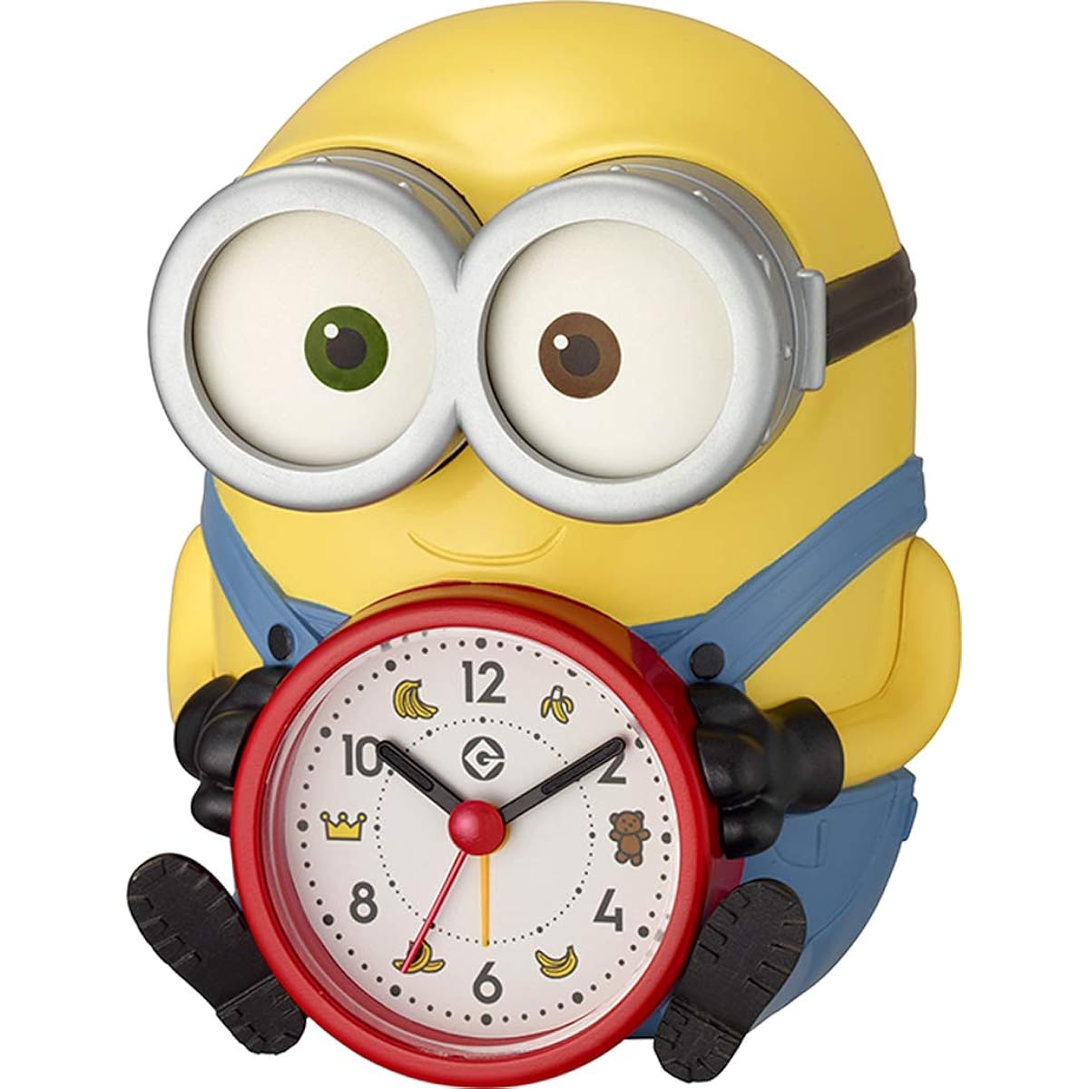 RHYTHM Minion/Bob Table Clock Alarm Clock Voice Alarm Yellow 15.2x12.1x12.3cm 4REA30ME33