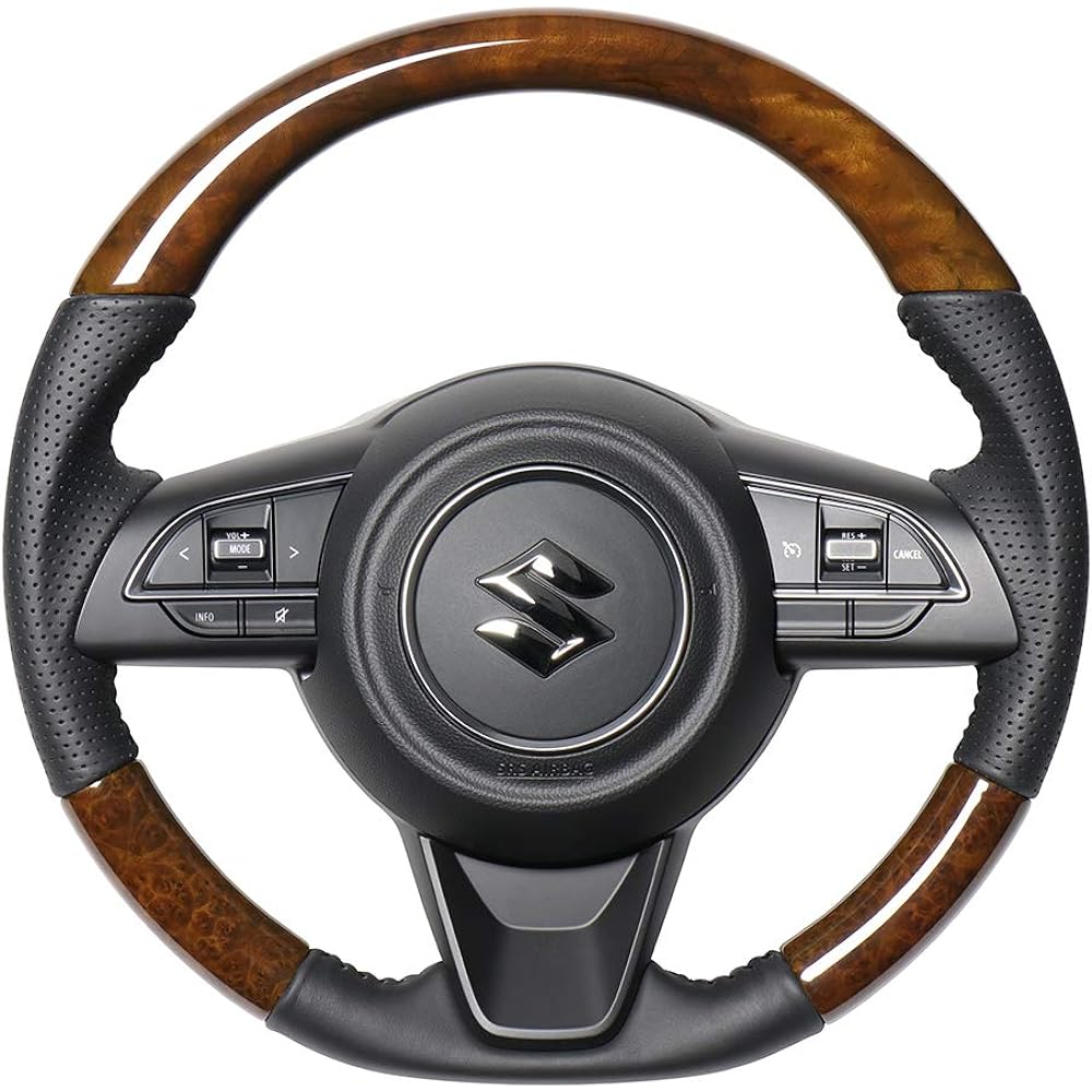 REAL Steering [Jimny (JB64W)/Jimny Sierra (JB74W)] 42 Brown Wood SZB-42BRW-BK