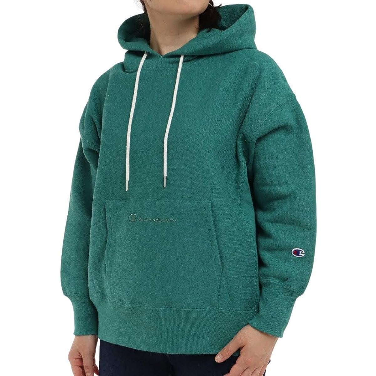[Champion] Parka Long Sleeve 11.5oz Ribbed Script Logo Reverse Weave Hooded Sweatshirt CW-W105 Women's