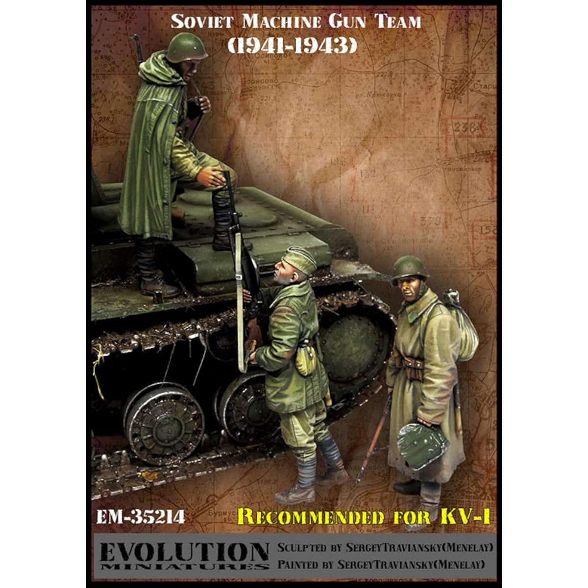 Evolution Miniatures 1/35 World War II Russia/USSR Soviet Red Army Machine Gun Team Set Start Boarding 1941-1943 Resin Kit EM-35214