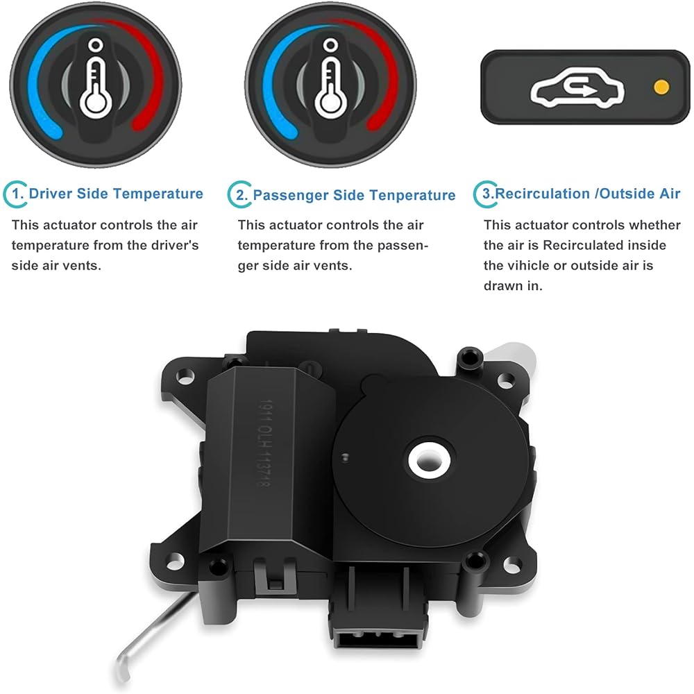 ECCPP heater Air Blend Door Acula MDX 2002-2006 Honda Odyssey 1999-2004 Honda Pilot 2003-2008 Replacement 604-946 79160S0XA01 HVAC Blend Control Actuator
