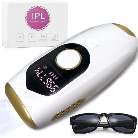 Uni-Fine SR Red Light Wave Optical Beauty Device Hair Removal Device "Hair Removal + Beautiful Skin" 990,000 Times 5 Levels Adjustment Manual/Automatic Mode Hair Removal Device Datsumuki Continuous Irradiation Painless IPL Facial Device Home Use Unisex F