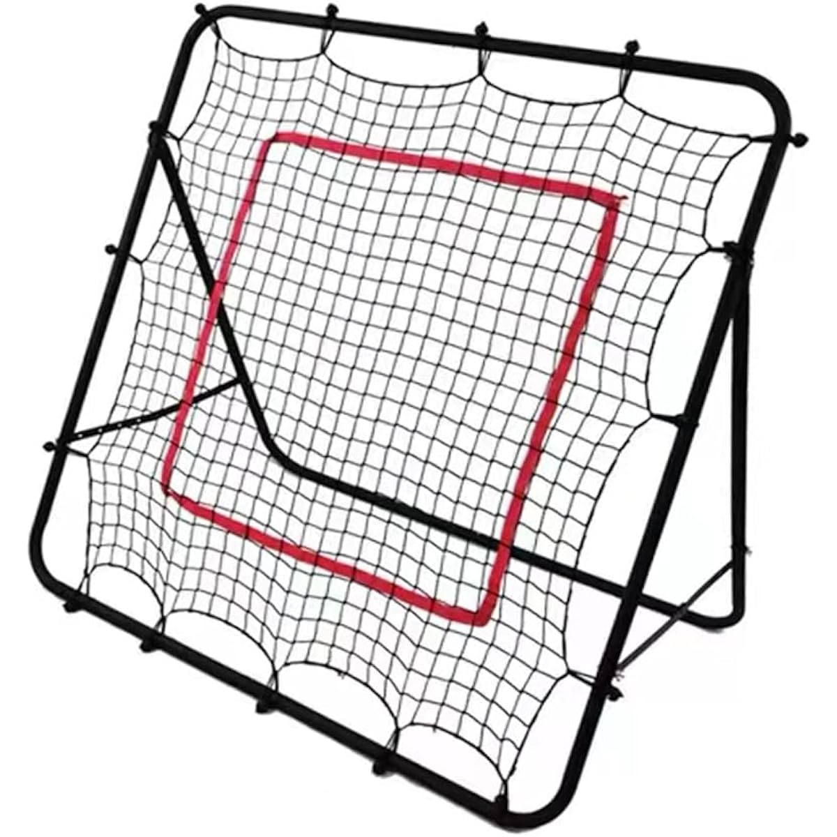 Practice Net Rebounder Wall Hitting 1.2m*1.2m Rebound Net Return Net Fielding Trainer Soccer Baseball Tennis Hockey Softball Lacrosse Independent Practice (Black)