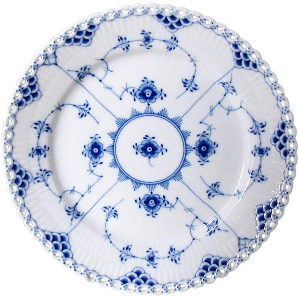 [Regular Imported Product] Royal Copenhagen Blue Fluted Full Lace Plate Dish 19cm Wedding Gift Present 1017238