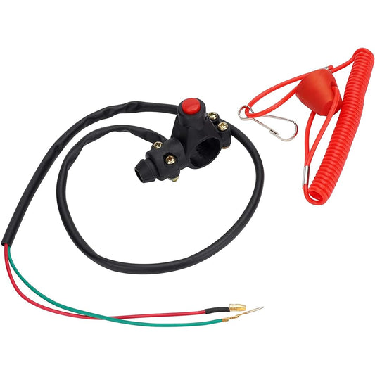 Universal Wire Cord Lanyard Kill Stop Switch Motorcycle Quad ATV Dirt Bike 7/8" 22mm with Handlebar