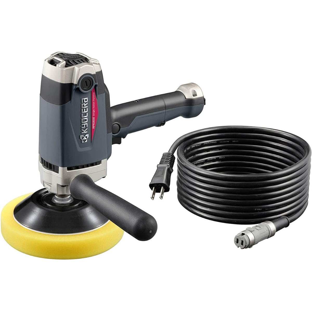 Kyocera RPE202 646751A Professional Polisher with Detachable Cord, High Abrasive Power for Damaging Vehicles and Skin Adjustment After Painting, Power Cord Detachable Power Cord, 16.4 ft (5 m)