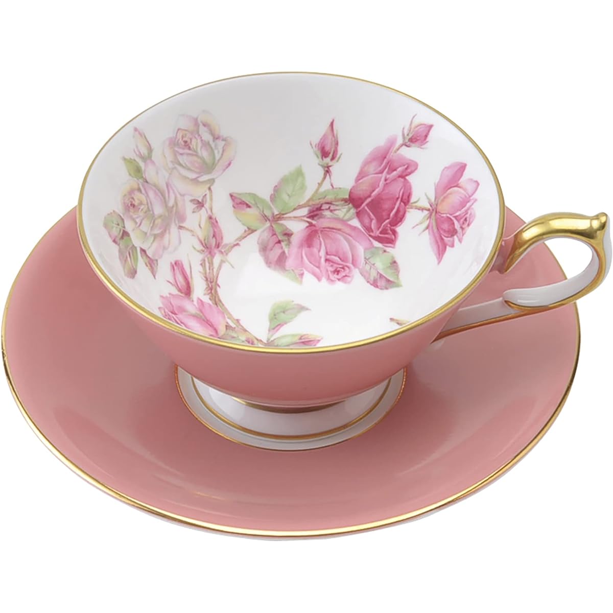 Aynsley Elizabeth Rose Gold Tea Cup & Saucer Athens 200ml Pink 305600408C