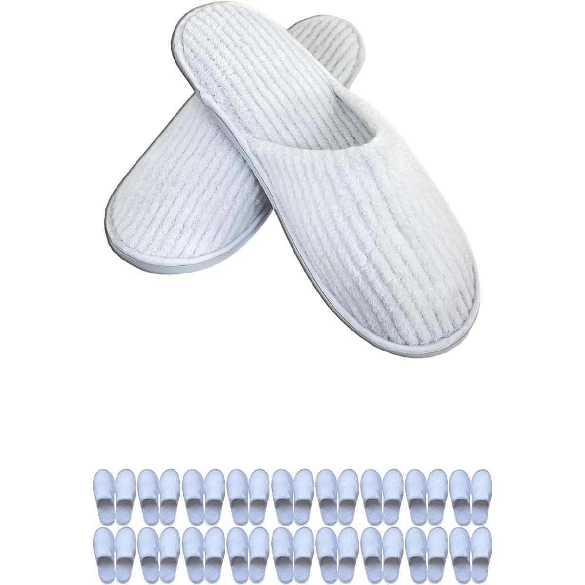 [ZEN-IN] Disposable Slippers [Occupational Therapist Recommended] For Guests, Disaster Prevention, In-Flight, Simple Disaster Cleaning, Commercial Use, Men's, Women's, Unisex, Fluffy, Individually Wrapped