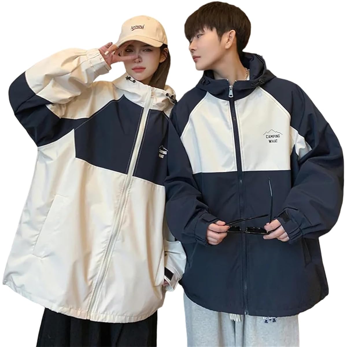 [JUTAOPIN] Matching Look Parka Couple Women's Outerwear Men's Jacket Pair Couple Coat Matching Pair Clothes Long Sleeve Parka Spring, Autumn, Winter Clothes Coordination Matching Look Couple Clothes Boyfriend Girlfriend Birthday Anniversary Present