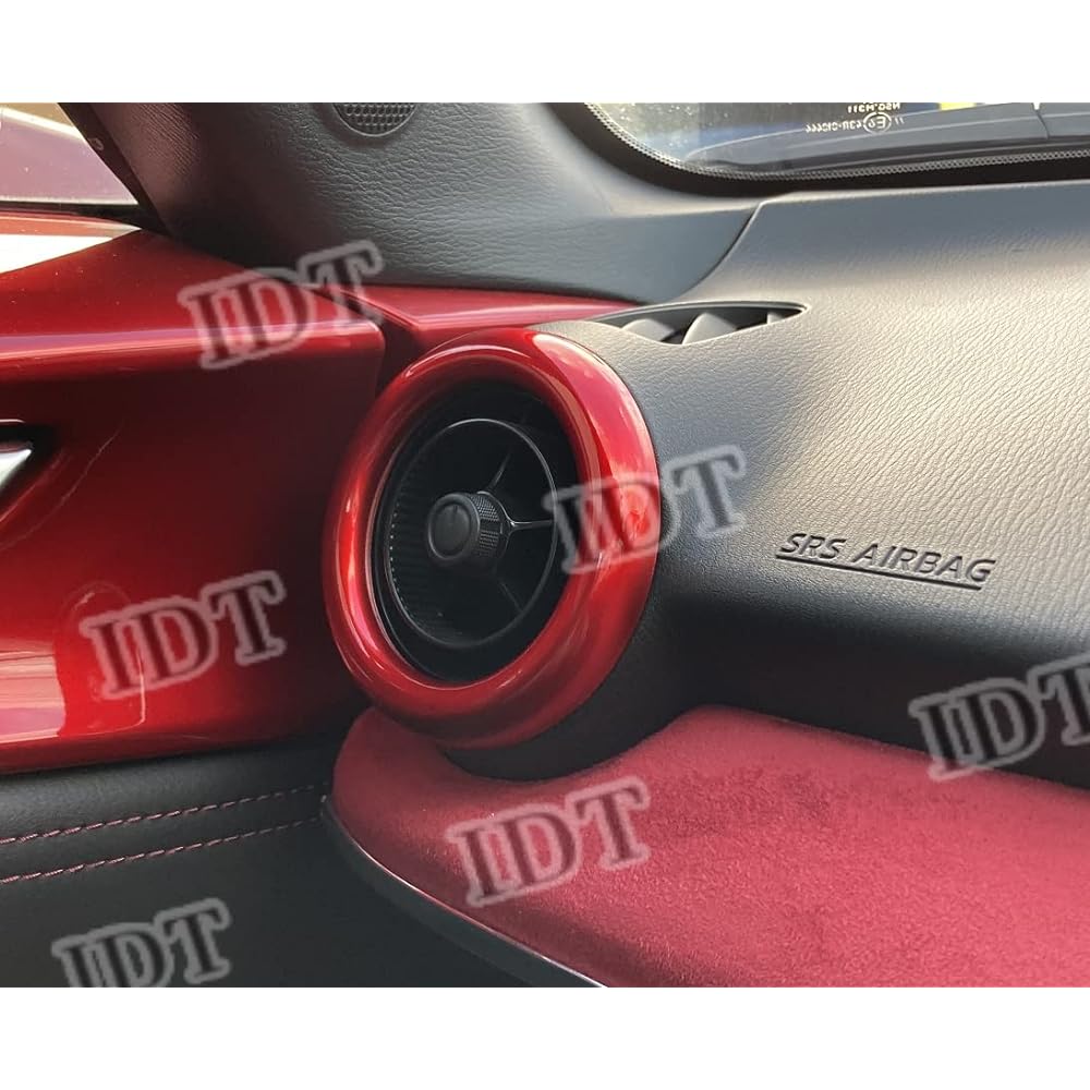 IDT Mini Waist Included Mazda ND Roadster Air Conditioner Ring Interior Panel Bezel Air Conditioner Cover Diffuser Ring Set of 3 MAZDA (Red)