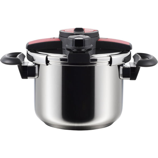 Aoyagi Corporation NEW Bordeaux Stainless Steel Two Hand Pressure Cooker 6L 23002 Silver