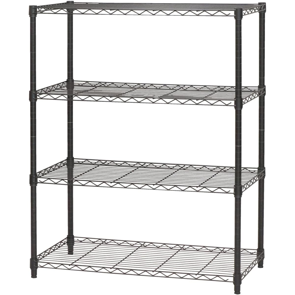 AIS Nero Steel Rack with Casters 4 Tiers Width 90cm Black NERO-9012 BK