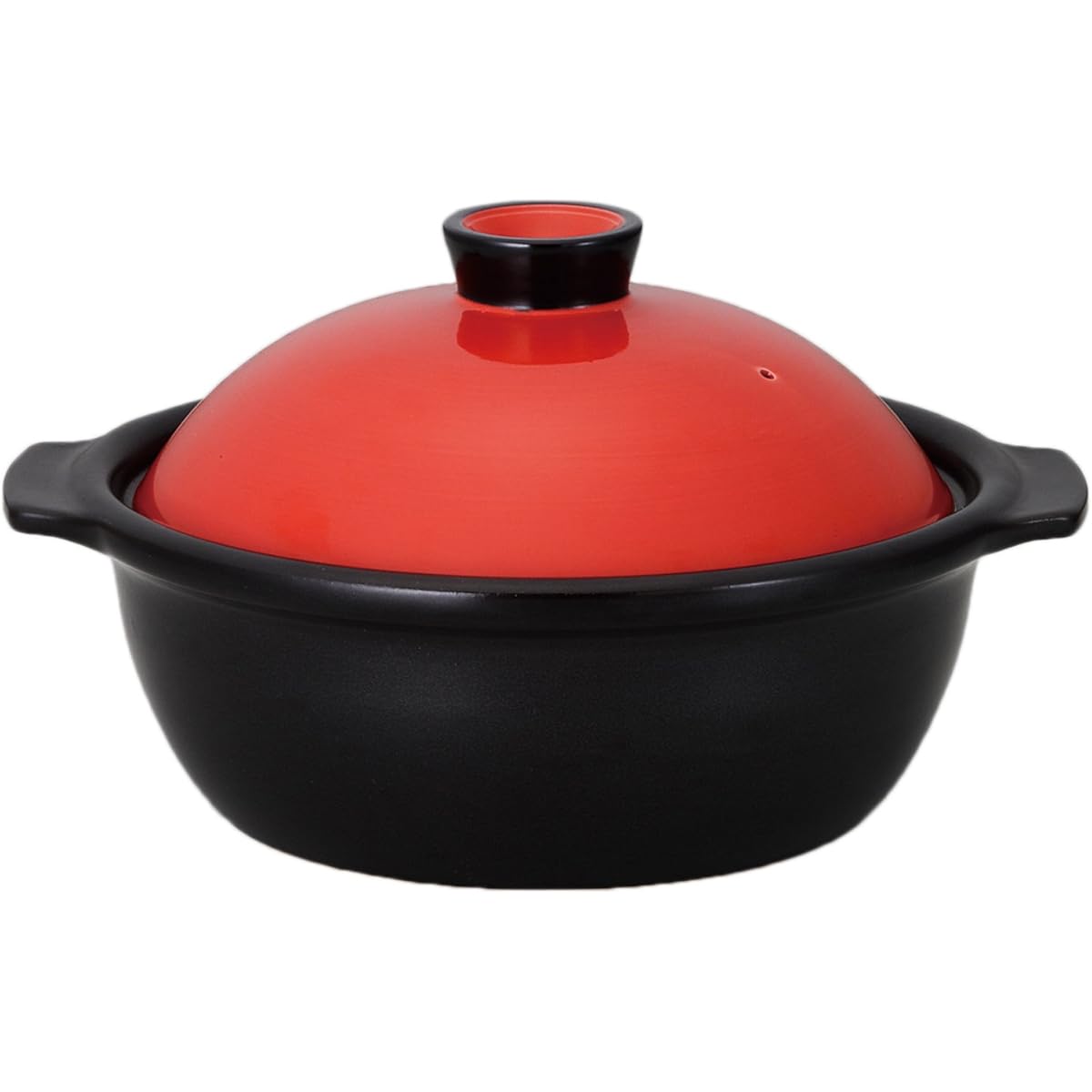 Domestic IH compatible Western-style clay pot for 3 to 4 people Red/Black AM-987959