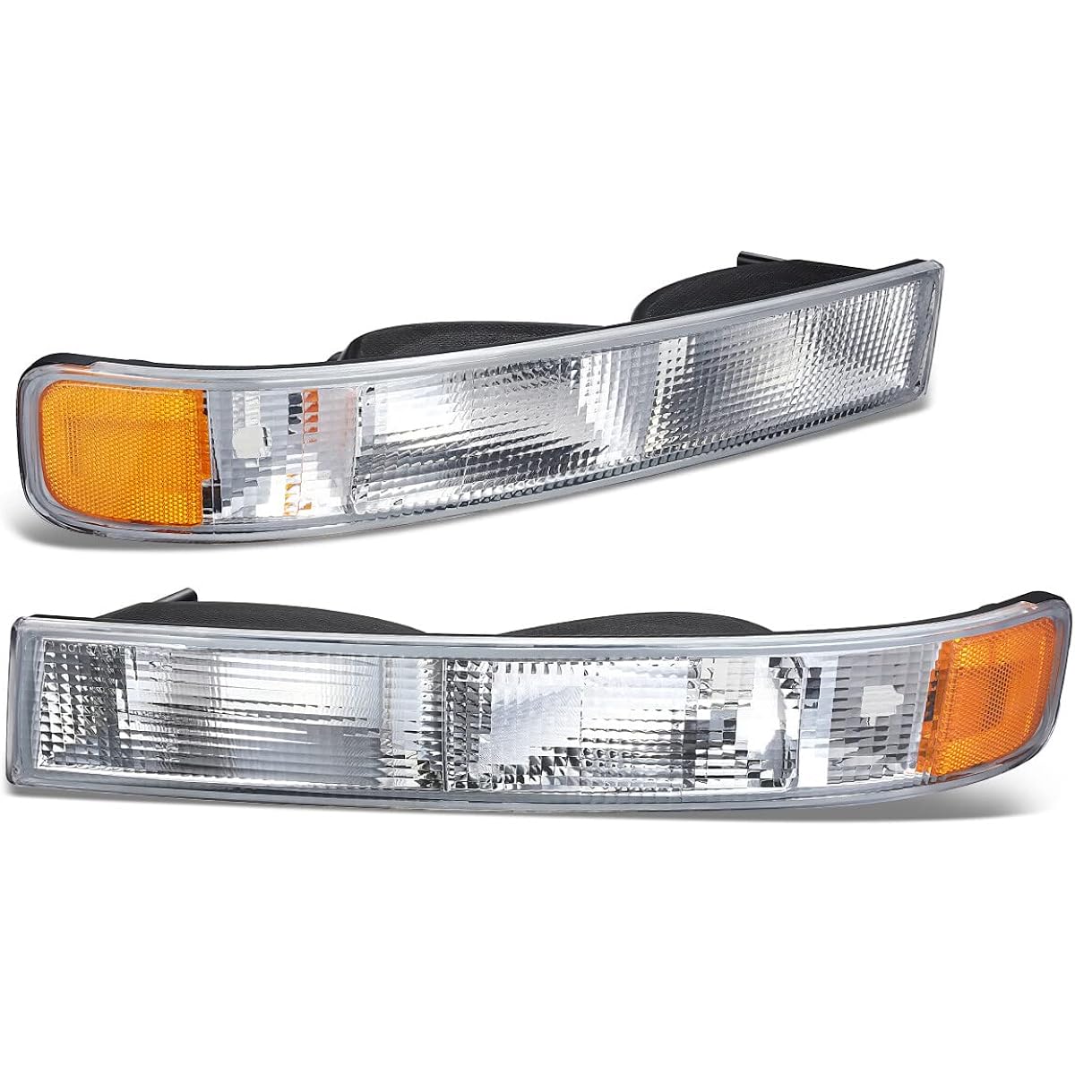 DNA MOTORING BL-CEGS03-CH-AM OE Style Front Bumper Parking/Winker Light Pair 03-14 Express Savana 1500/03-23 EXPRESS SAVANA 2500 3500 3500 3500 chrome/Amber