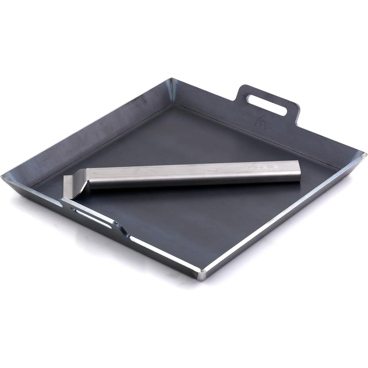 Libelle Extra Thick Iron Plate 4.5mm Camping Barbecue Outdoor Grill Plate Black Leather Edged Open Fire Gas Stove IH Made in Japan (Large)