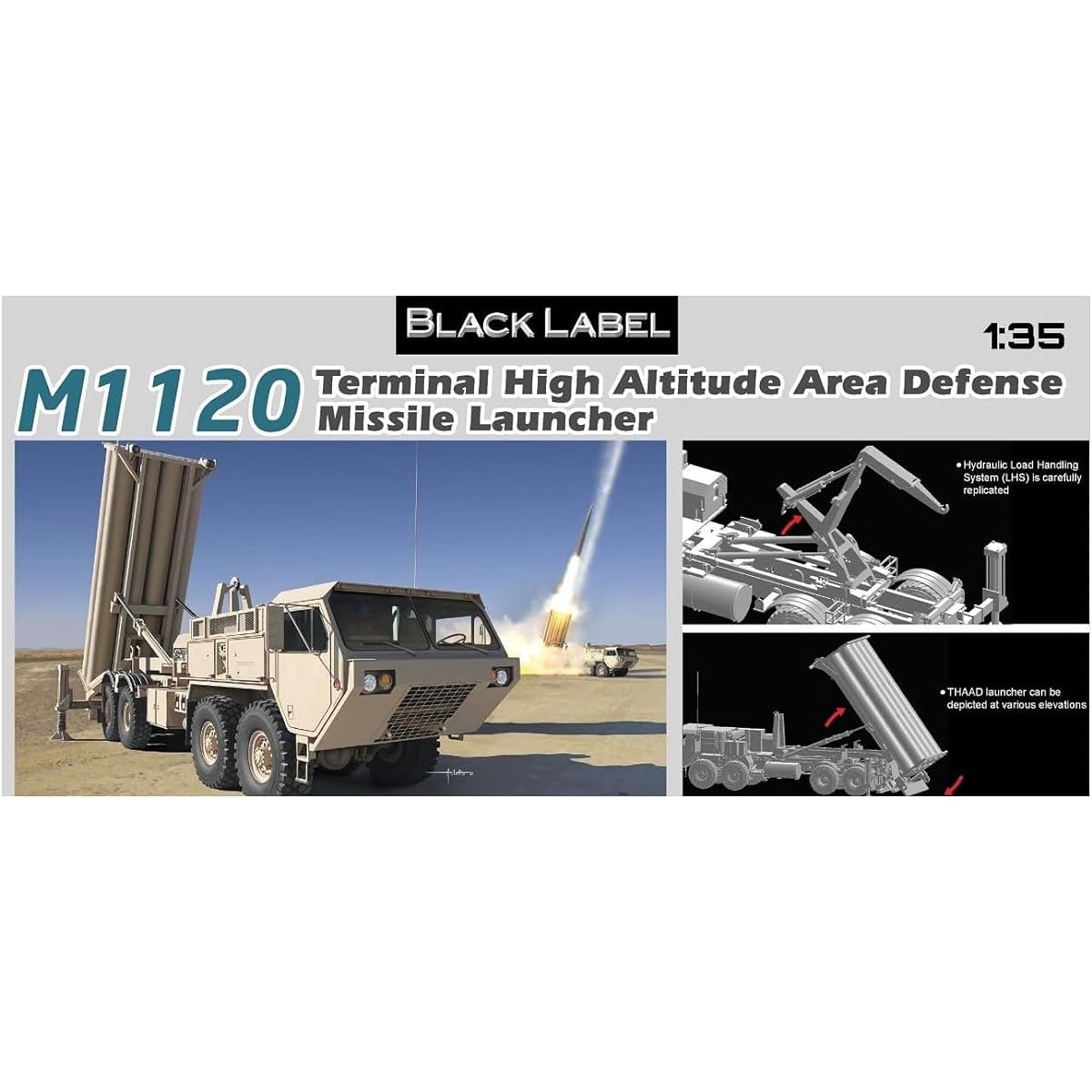 Black Label 1/35 US Army M1120 THAAD/Third Missile Launcher Plastic Model BL3605