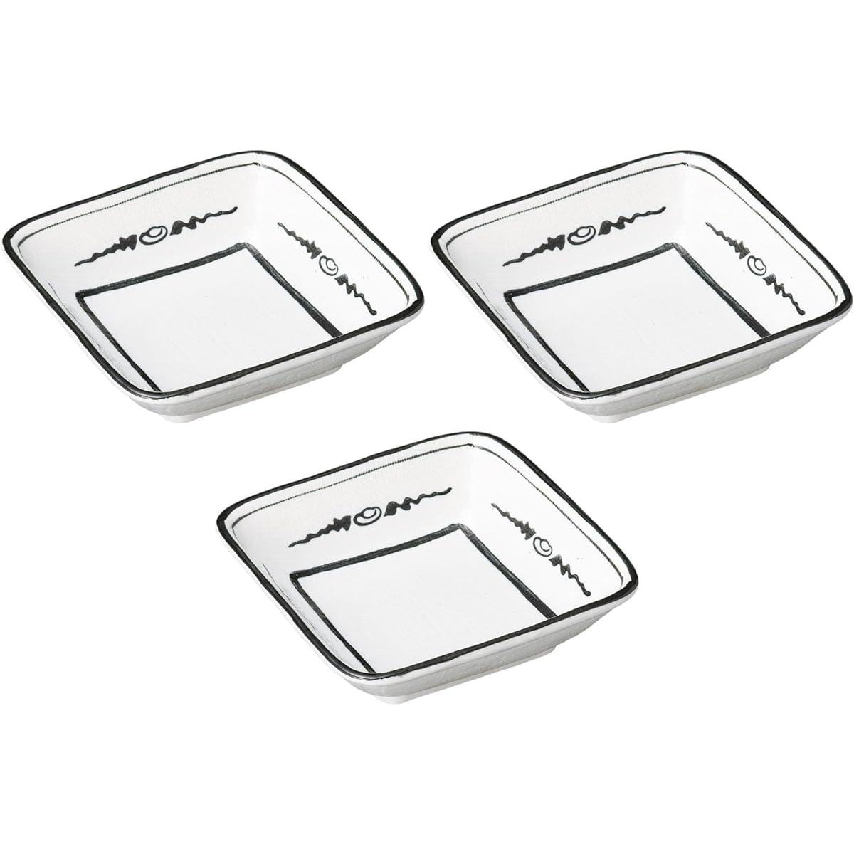 Set of 3 Zuiun square bowl [16×16×4.6cm] | Square bowl