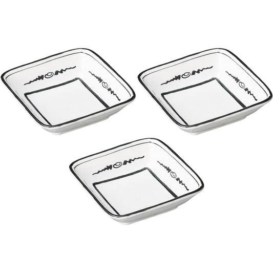 Set of 3 Zuiun square bowl [16×16×4.6cm] | Square bowl