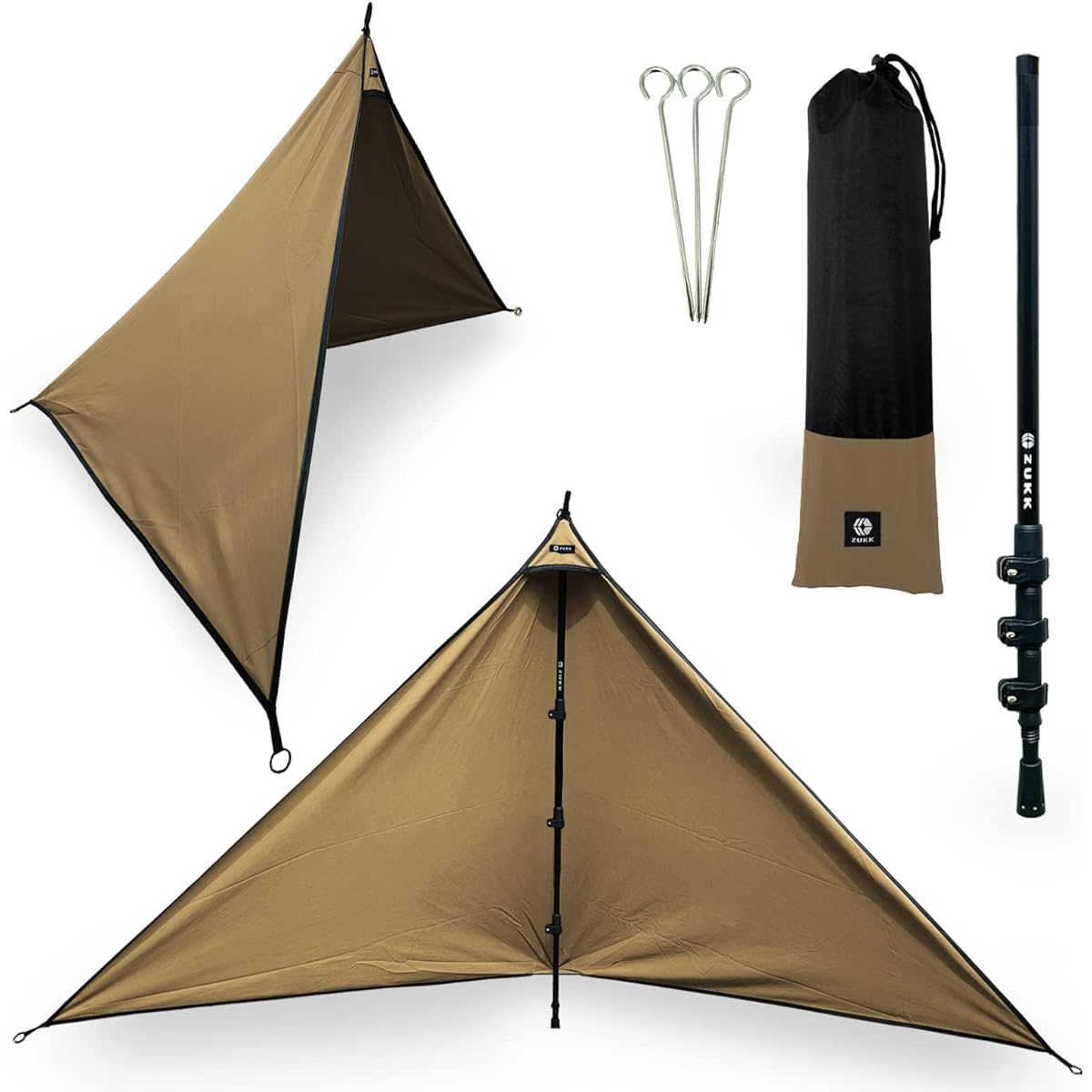 ZUKK 2WAY Camping Lightweight Camping TC Bonfire Reflector Windscreen Shelter Windshield Flame Retardant Water Repellent Mold Resistant