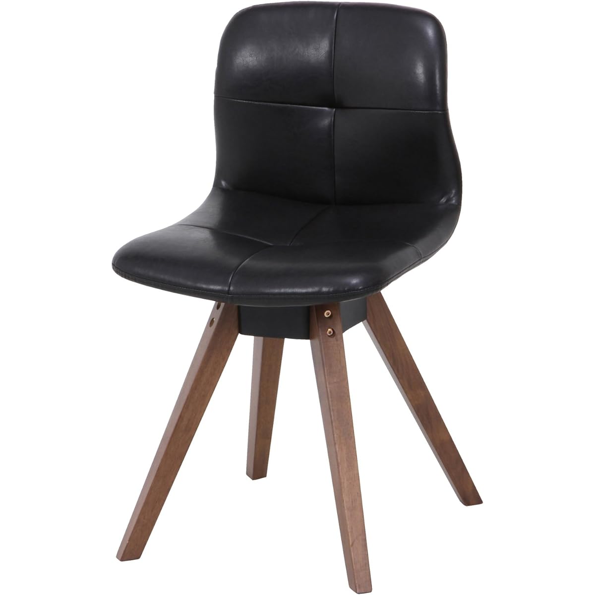 Fuji Boeki Chair Width 45.5cm Dark Brown Rotating Synthetic Leather Comfort 97557
