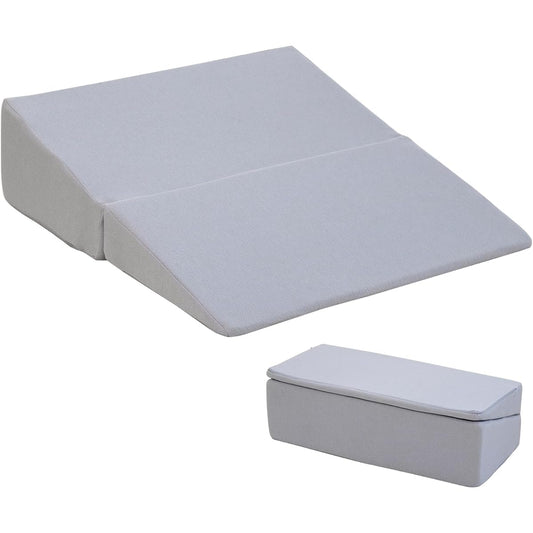 AUTVIVID Triangular Cushion, Triangular Pillow, High Resilience, Width 60, Backrest, Leg Pillow, Slanted Pillow, Smooth Pillow, Side Sleeping, Position Change, Washable, Air Layer Fabric, Triangular Cushion, TV Pillow, Good Sleep Support (Gray)