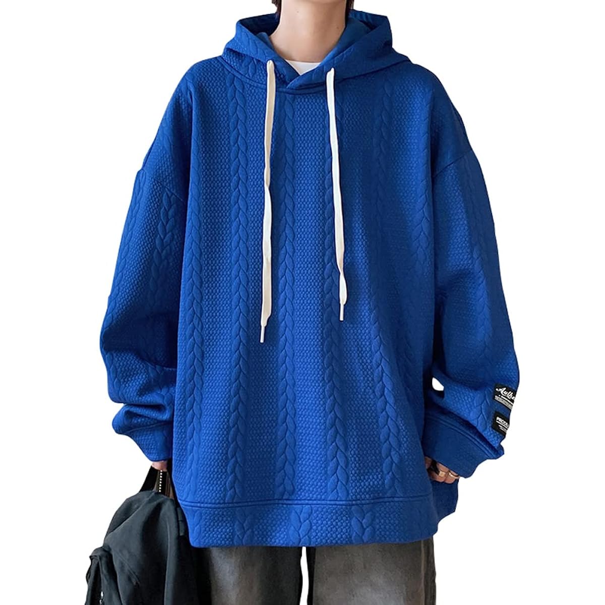 [Aaronlive] Men's Hoodie, Long Sleeve, Large Size, Autumn Clothes, Hoodie, Soft, Simple, Stylish, Loose, Hooded, Casual, Pullover, Autumn/Winter Clothes, Men's Parka