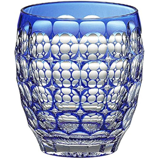 Kagami Crystal Rocks Glass Hydrangea Blue 240cc Edo Kiriko Traditional Craftsman Satoshi Nabetani T727-2684CCB